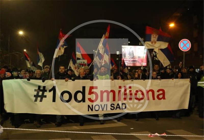 Serbia anti-government protests held in Novi Sad, Subotica