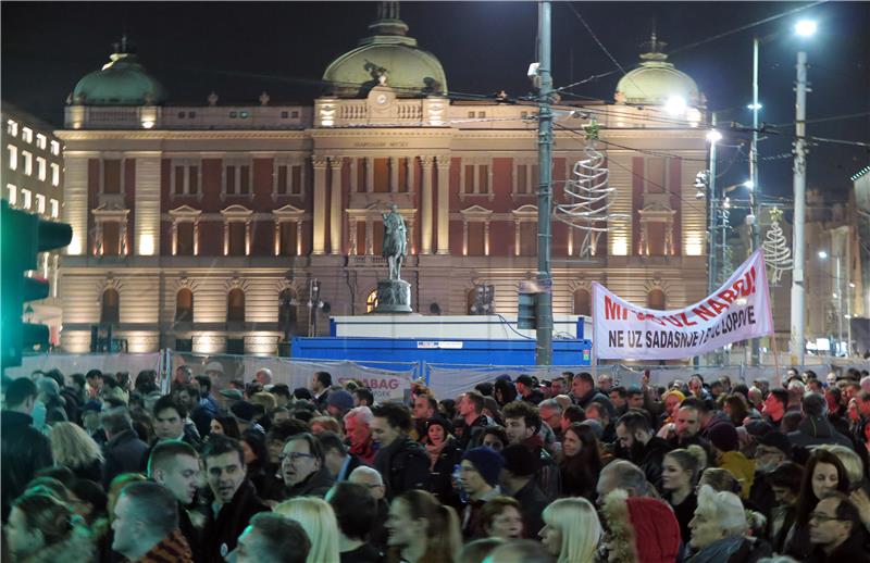 U Beogradu nastavljeni prosvjedi protiv vlasti predsjednika Aleksandra Vučića