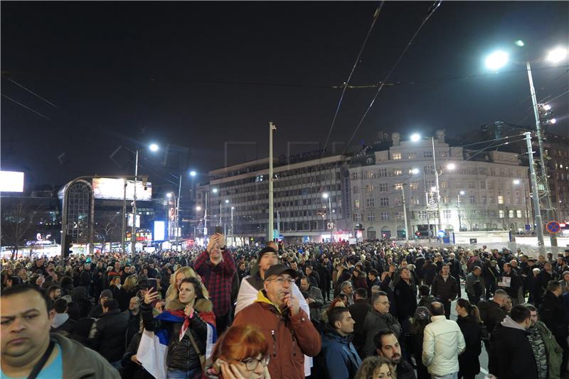 Another protest against President Vucic held in Belgrade