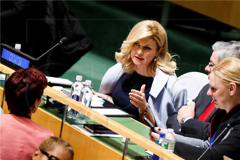 Croatian president speaks at UN conference "Women in Power"