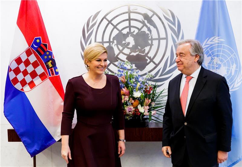 Croatian president holds bilateral meeting with UN Secretary General 