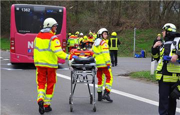 Bus and car accident in Germany