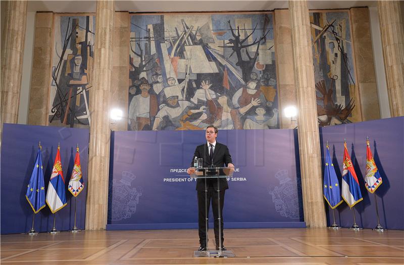 Vucic says has clear conscience, isn't afraid; opposition says he'll fall by Easter