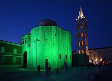 Zadar: zeleno osvijetljena crkva sv. Donata