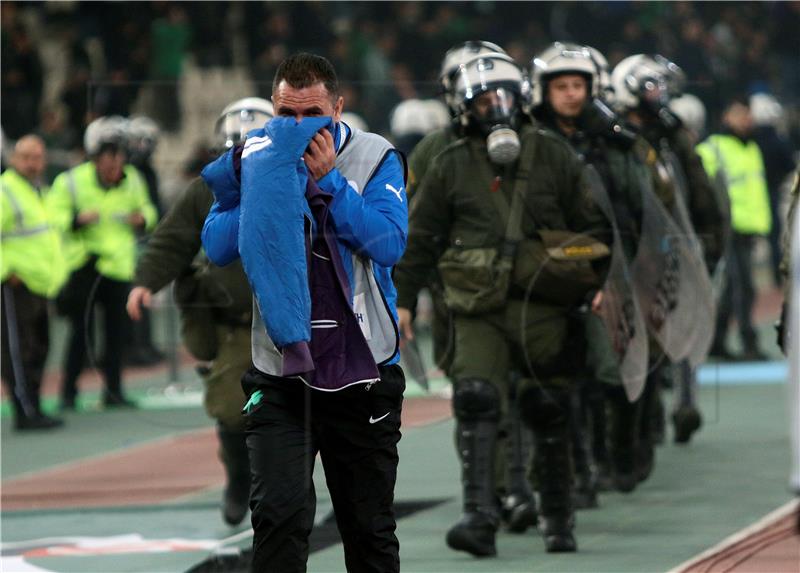 GREECE CLASHES SOCCER MATCH