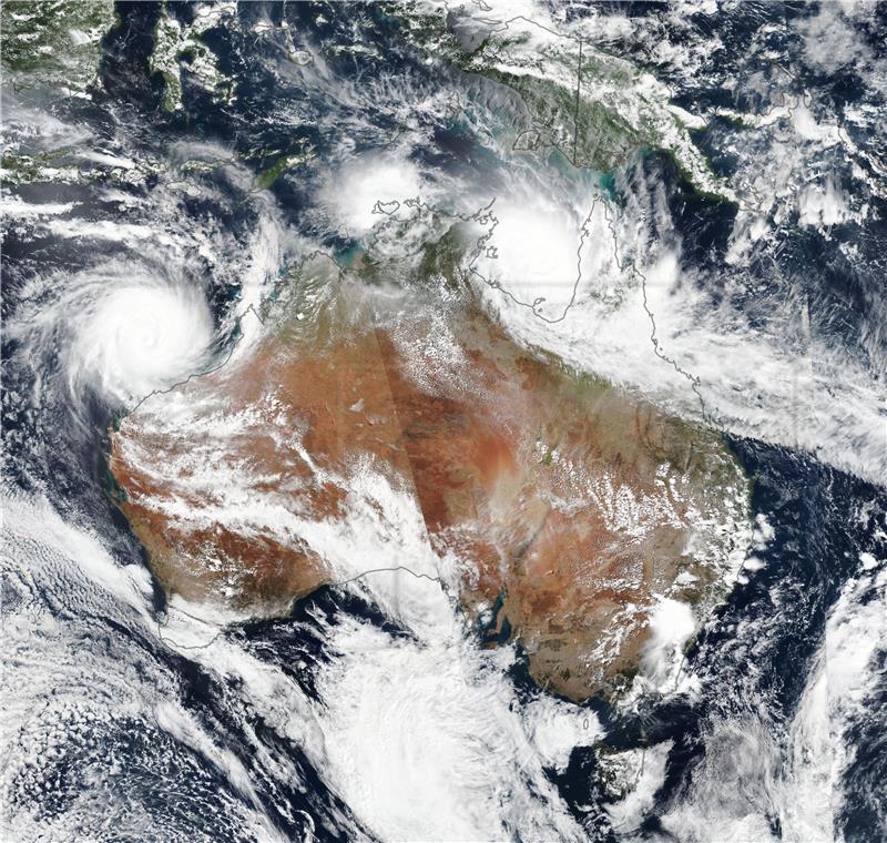 SPACE AUSTRALIA WEATHER VERONICA TREVOR CYCLONES