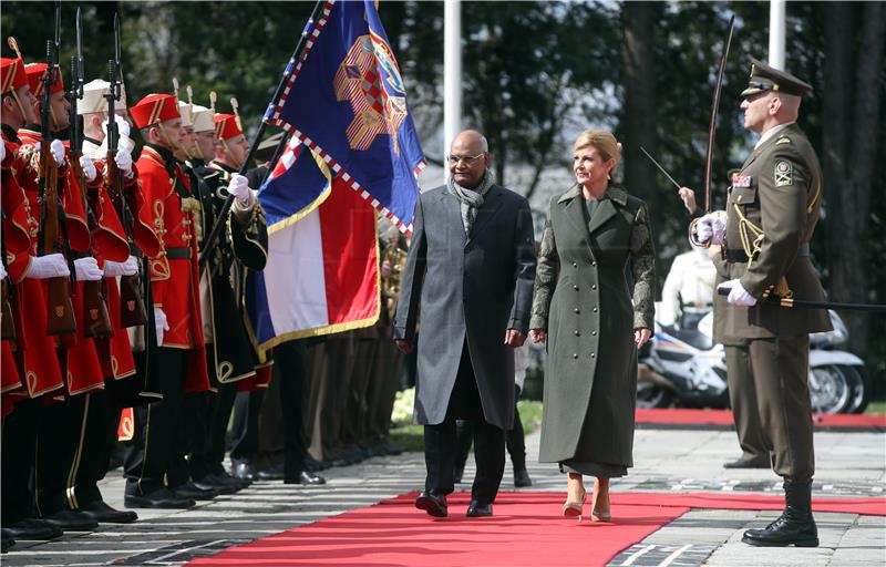 Predsjednica Grabar-Kitarović primila indijskog kolegu Kovinda