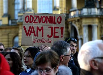 Prosvjed protiv odluke da se Milanu Bandiću dodijeli počasni doktorat Sveučilišta u Zagrebu