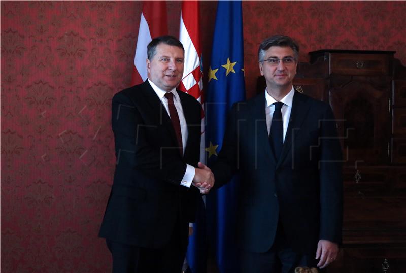 Plenkovic, Vejonis talk boosting Croatia-Latvia cooperation