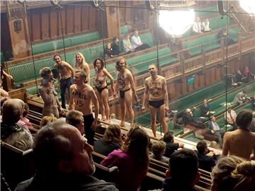 BRITAIN EXTINCTION REBELLION PARLIAMENT STRIP PROTEST