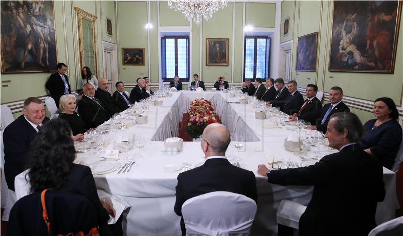 Dinner reception given for "16+1" PMs at Rector's Palace in Dubrovnik