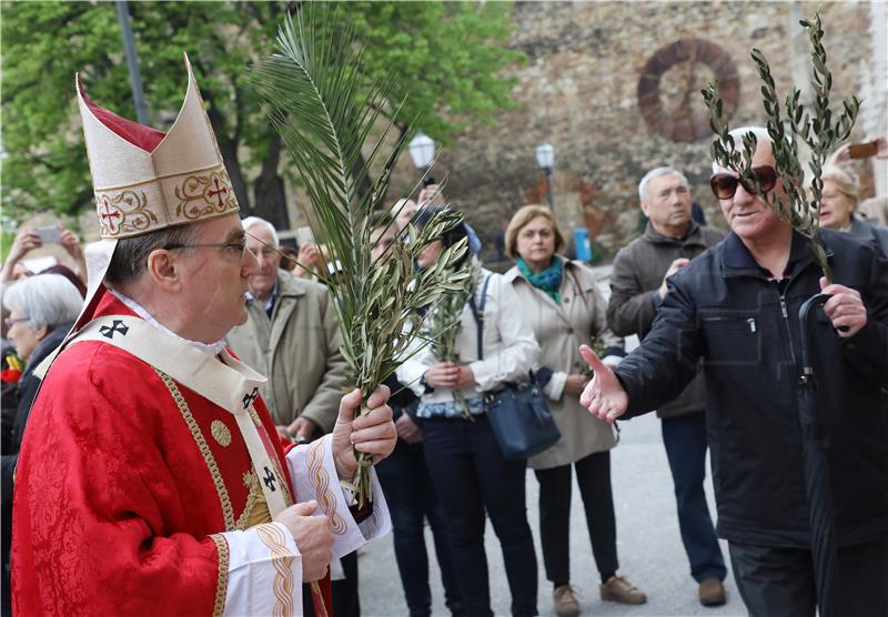 Kardinal Bozanić predvodio misu na Cvjetnicu u zagrebačkoj katedrali