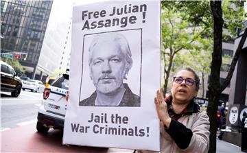 USA NEW YORK ASSANGE PROTEST