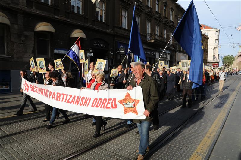 Immortal Partisan Detachment march held in Zagreb