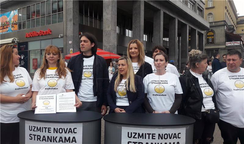 U ponoć počinje prikupljanje potpisa za referendumsku inicijativu "Uzmite novac strankama"