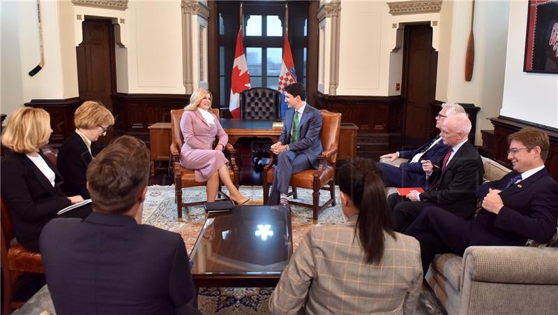 Croatian president, Canadian PM talk cooperation