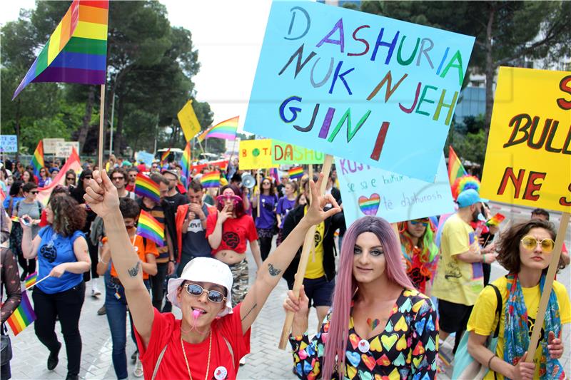 ALBANIA RALLY AGAINST HOMOPHOBIA