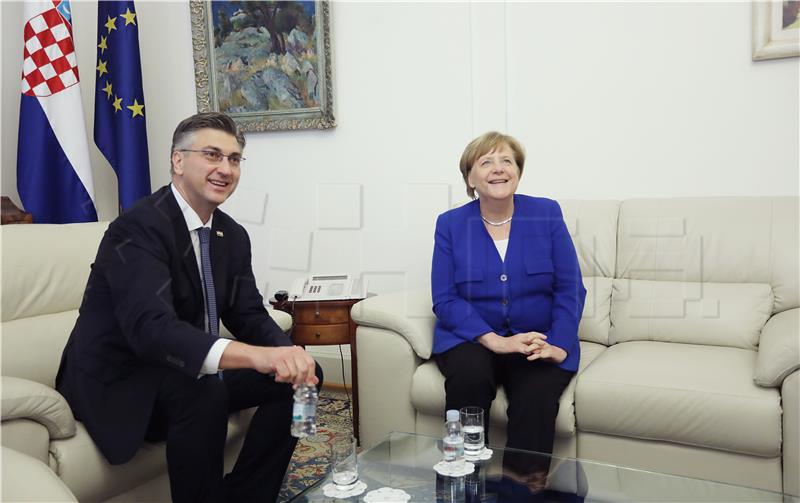 Premijer Plenković primio njemačku kancelarku Angelu Merkel