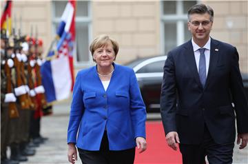 Premijer Plenković primio njemačku kancelarku Angelu Merkel