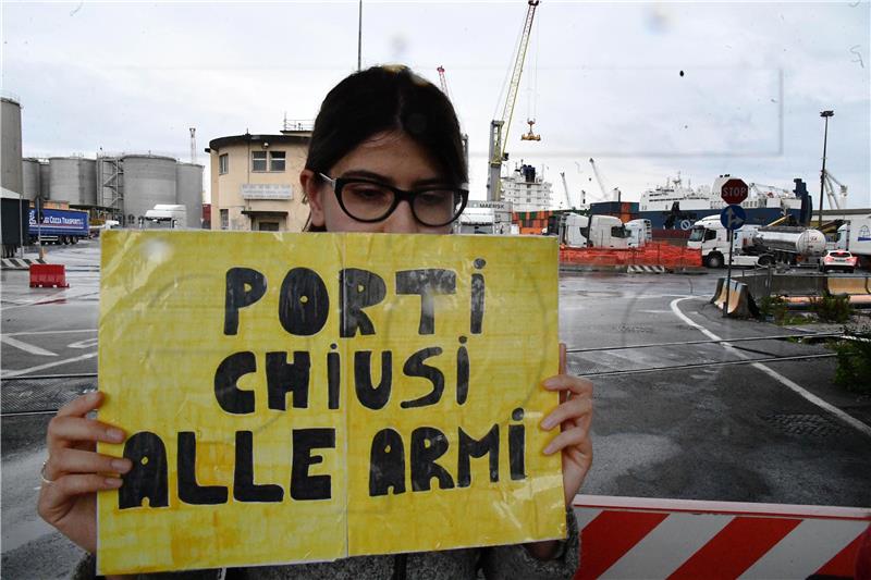 ITALY SAUDI ARABIA CARGO SHIP PROTEST