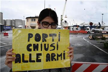 ITALY SAUDI ARABIA CARGO SHIP PROTEST