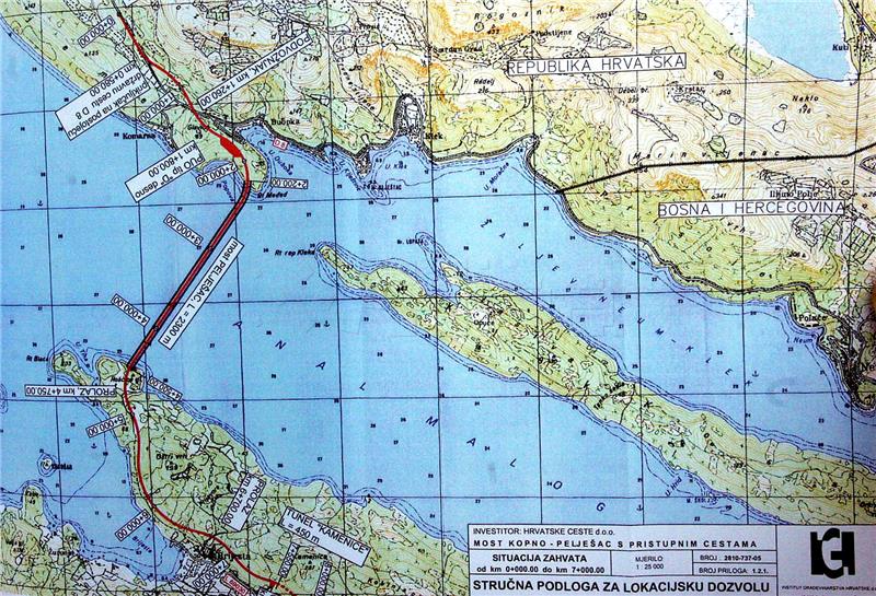 Večernji list: Pristupne ceste Pelješkom mostu na dodatnom čekanju zbog 221 kune i 35 lipa