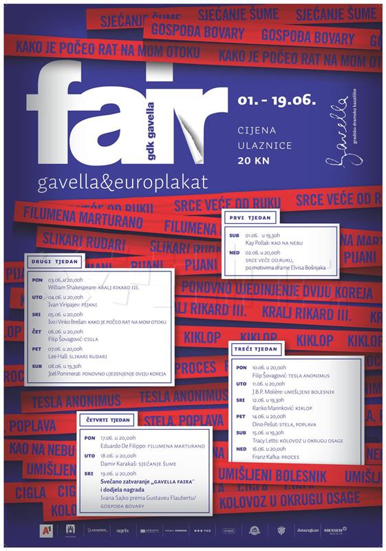 Na "Gavella i Europlakat Fairu" od 1. do 19. lipnja 17 predstava 