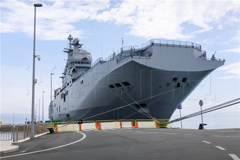 French helicopter carrier berthed in Split