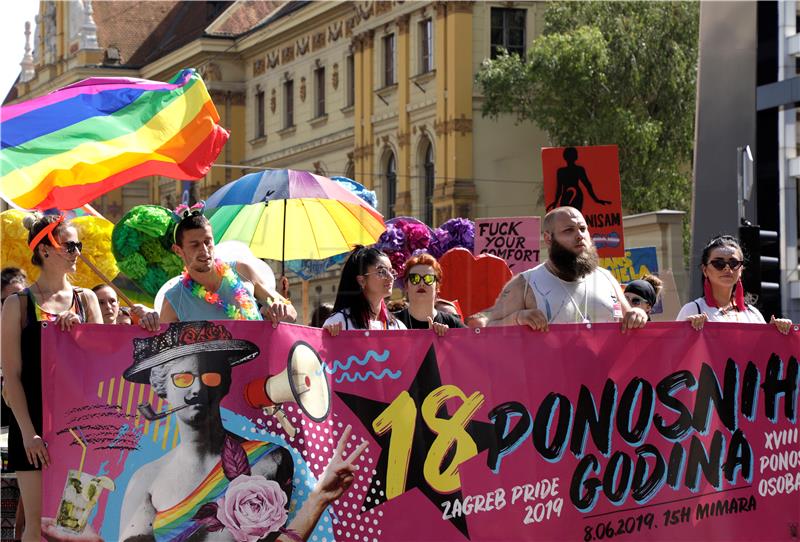 18th Zagreb Pride Parade taking place under slogan "18 Proud Years"