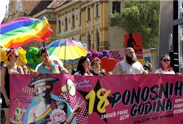 18th Zagreb Pride Parade taking place under slogan "18 Proud Years"