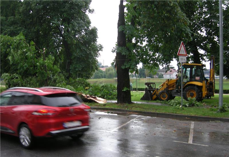 U Sisku olujno nevrijeme rušilo stabla