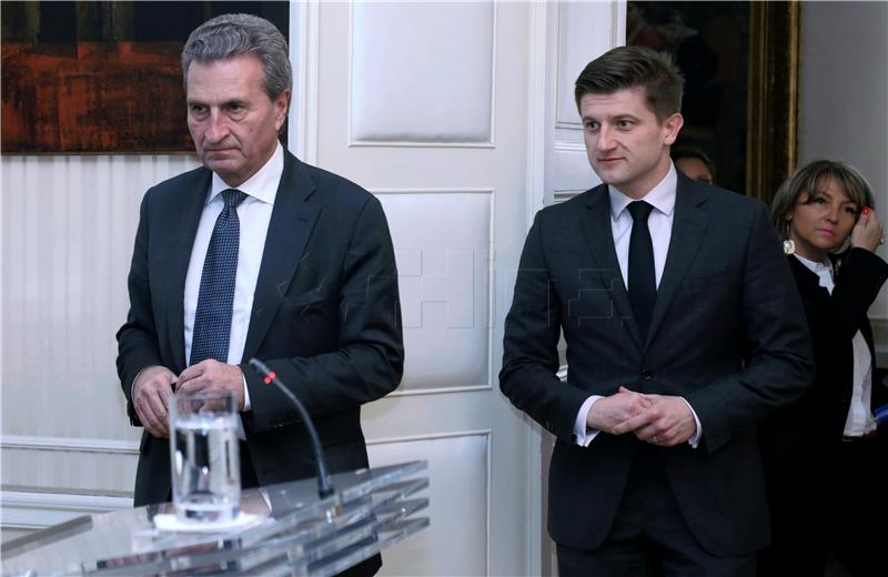 Ministers meet Commissioner Oettinger for talks on financial envelope for Croatia