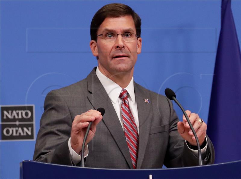 (FILE) BELGIUM USA DEFENCE SECRETARY ESPER