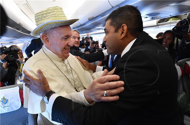 IN FLIGHT POPE FRANCIS AFRICA TOUR