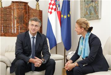 Premijer Andrej Plenković primio izabranu glavnu tajnicu Vijeća Europe Mariju Pejčinović Burić