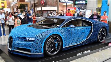 Life-size Lego Technic Bugatti Chiron on display in Budapest