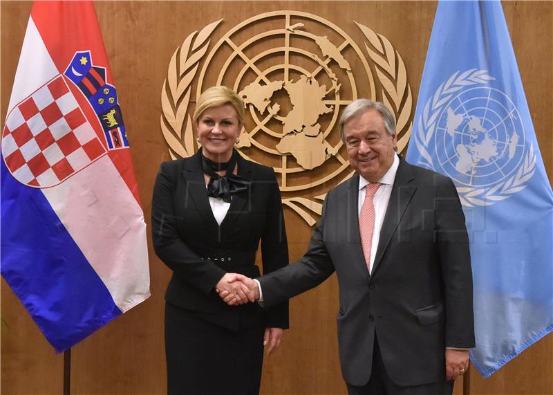 Croatian president denies having bilateral meeting with Serbian FM in New York