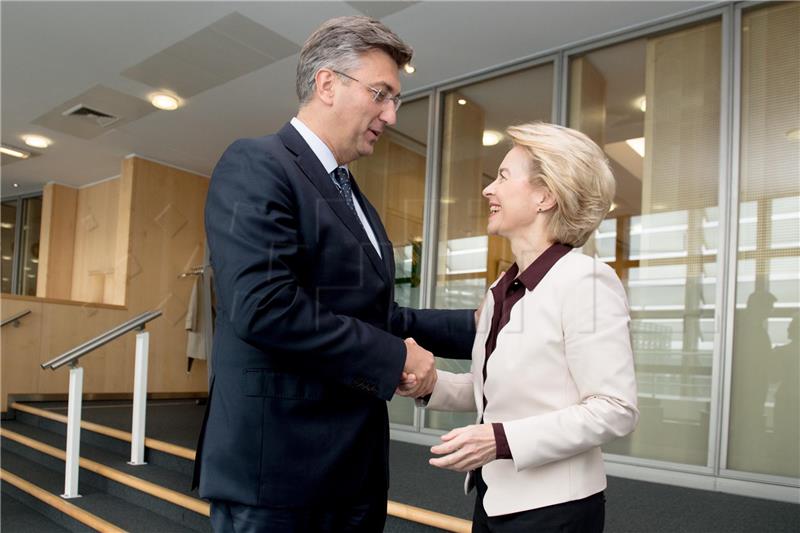 Plenkovic meets von der Leyen, says communication is open, friendly