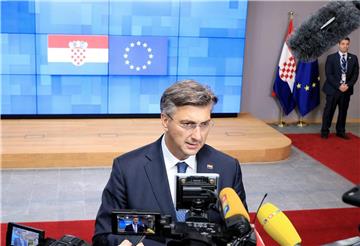 Andrej Plenković dao u subotu u Bruxellesu izjavu za medije