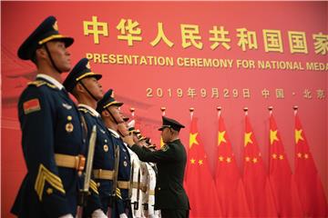 Medal ceremony for 70th anniversary of founding of People's Republic of China 