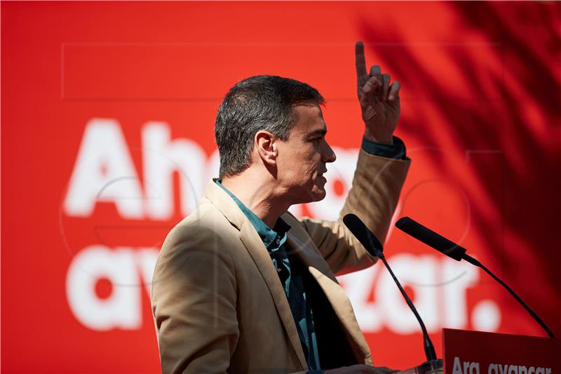 Pedro Sanchez attends a PSOE party event in Barcelona