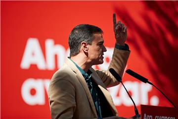 Pedro Sanchez attends a PSOE party event in Barcelona