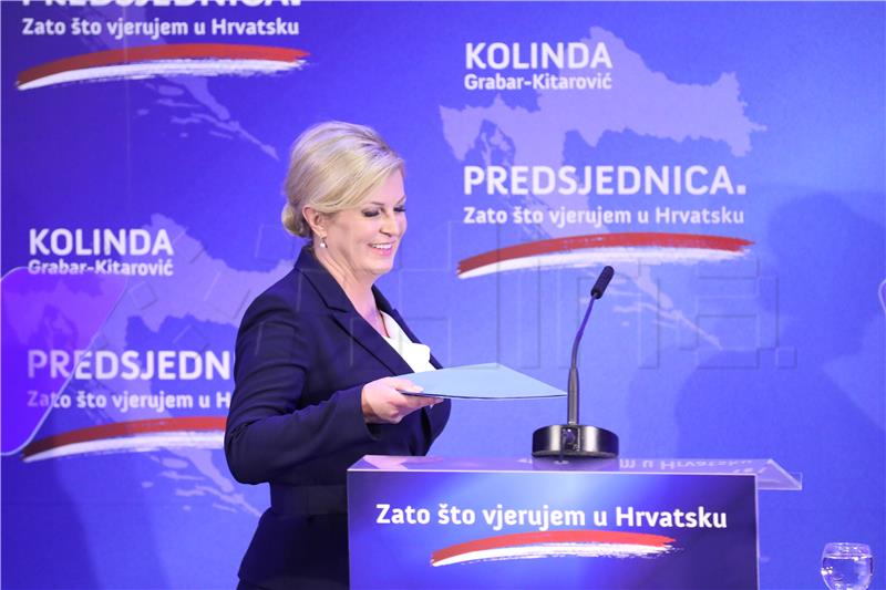 Predsjednica Grabar Kitarović objavila službenu kandidaturu za novi mandat