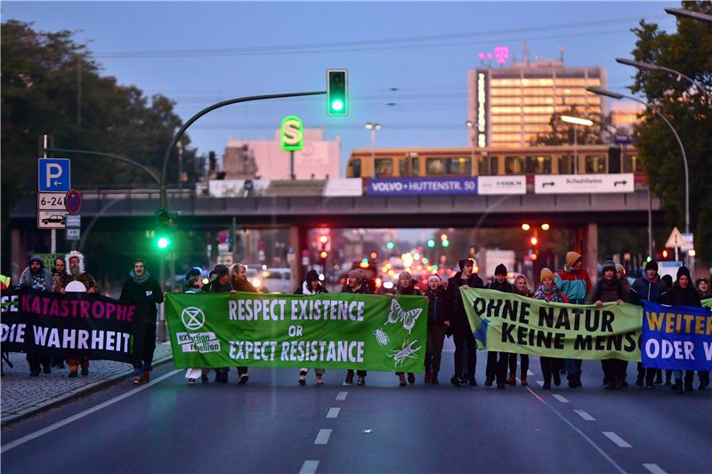 Extinction Rebellion demonstrates in Berlin