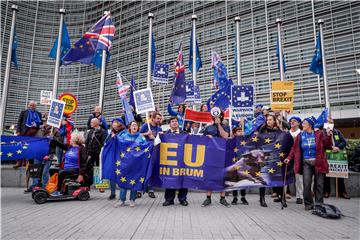 Anti-Brexit demonstration in front of EU Commission in Brussels