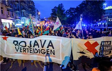 Kurds protest in Hamburg against Turkish military offensive