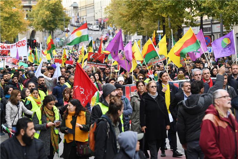 Kurds protest against Turkish invasion of northern Syria	