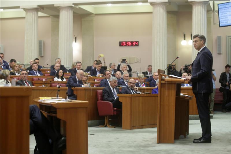  Premijer Plenković u Saboru podnosi godišnje izvješče o radu vlade