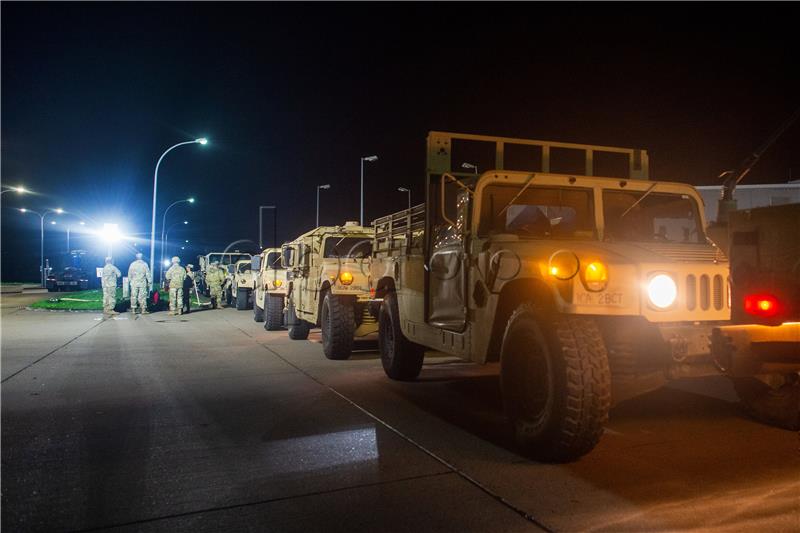 US military convoys on their way to Poland