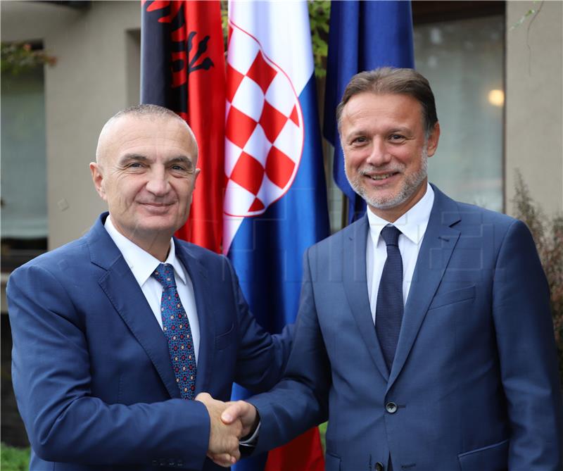 Croatian Parliament speaker receives Albanian president